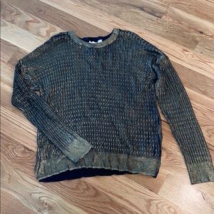 Michael Michael Kors Gold Metallic Mesh Top L